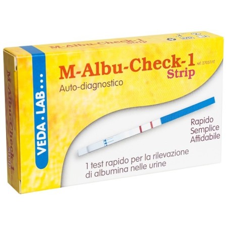 M-Albu-Check-1 Strip test rapido per autovalutazione dell'albumina nelle urine 1 pezzo M-Albu-Check-1 Strip test rapido per autovalutazione dell'albumina nelle urine 1 pezzo