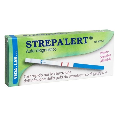 Strepalert test rapido autodiagnostico per infezione della gola da streptococco di gruppo A 1 pezzo Strepalert test rapido autodiagnostico per infezione della gola da streptococco di gruppo A 1 pezzo