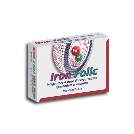 Iron-Folic integratore a base di ferro solfato liposomiale e vitamine 30 capsule Iron-Folic integratore a base di ferro solfato liposomiale e vitamine 30 capsule