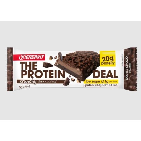 Enervit The Protein Deal Protein Bar Crunchy Double Choco barretta proteica 55 g Enervit The Protein Deal Protein Bar Crunchy Double Choco barretta proteica 55 g