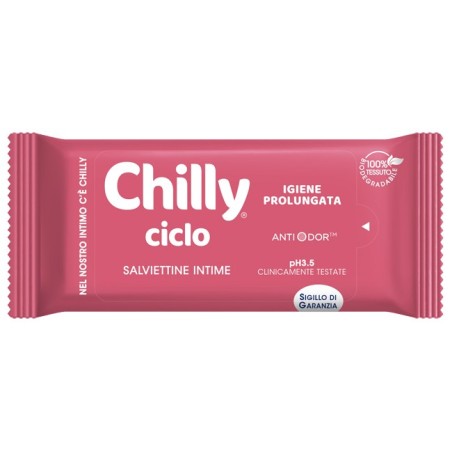 Chilly Ciclo antiodore igiene prolungata pH 3.5 12 salviettine intime Chilly Ciclo antiodore igiene prolungata pH 3.5 12 salviettine intime