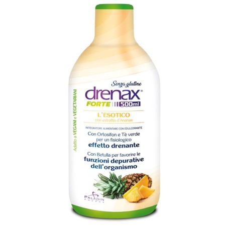 Drenax Forte L'esotico con estratto d'ananas integratore drenante 500 ml Drenax Forte L'esotico con estratto d'ananas integratore drenante 500 ml