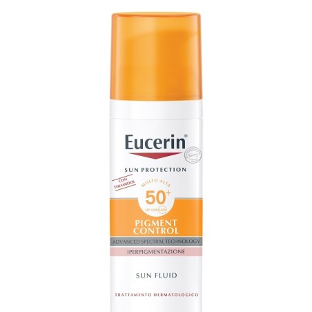 Eucerin Sun Protection SPF50+ Pigment Control Sun Fluid trattamento anti macchie 50 ml Eucerin Sun Protection SPF50+ Pigment Control Sun Fluid trattamento anti macchie 50 ml