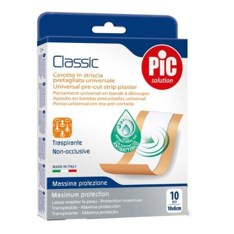 Pic Cerotto Classic Antibatterico Striscia 10x8 cm - 10 Pezzi