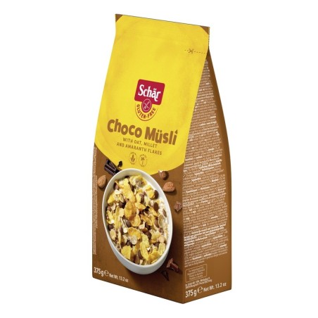 Schar Choco Musli senza glutine combinazione gustosa di cereali e cioccolato 375 g Schar Choco Musli senza glutine combinazione gustosa di cereali e cioccolato 375 g