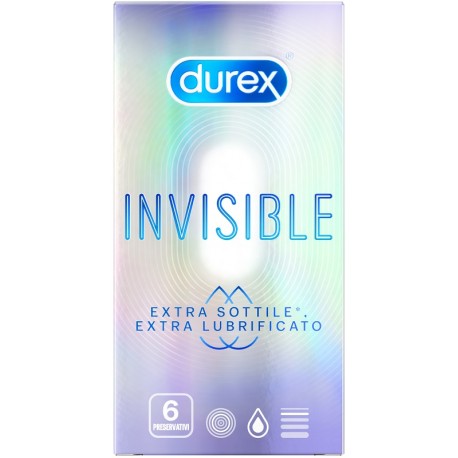 Durex Invisible preservativo extra sottile extra lubrificato 6 pezzi