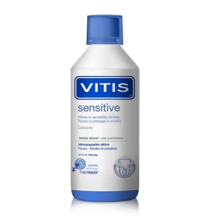 Vitis Sensitive collutorio per sensibilità dentale riparatore dello smalto 500 ml Vitis Sensitive collutorio per sensibilità dentale riparatore dello smalto 500 ml