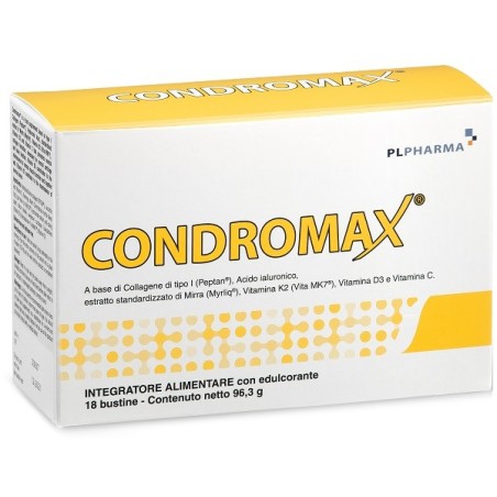 Pl Pharma Condromax integratore per cartilagine e ossa 18 bustine Pl Pharma Condromax integratore per cartilagine e ossa 18 bustine