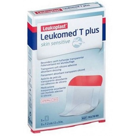 Leukomed T Plus Skin Sensitive Medicazione Post-operatoria trasparente con massa adesiva 5 pezzi da 5x7,2 cm