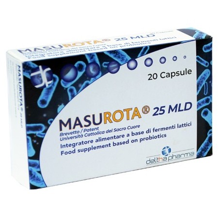 Deltha Pharma Masurota 25mld integratore a base di fermenti lattici per flora intestinale 20 capsule Deltha Pharma Masurota 25mld integratore a base di fermenti lattici per flora intestinale 20 capsule