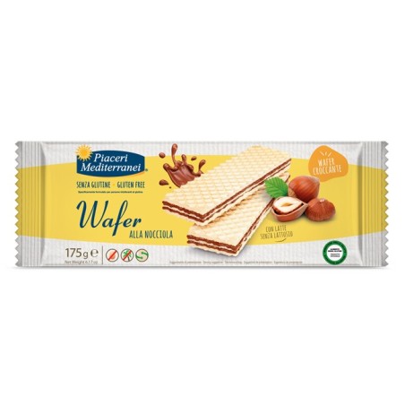 Piaceri Mediterranei Wafer alla nocciola senza glutine con latte senza lattosio 175 g Piaceri Mediterranei Wafer alla nocciola senza glutine con latte senza lattosio 175 g