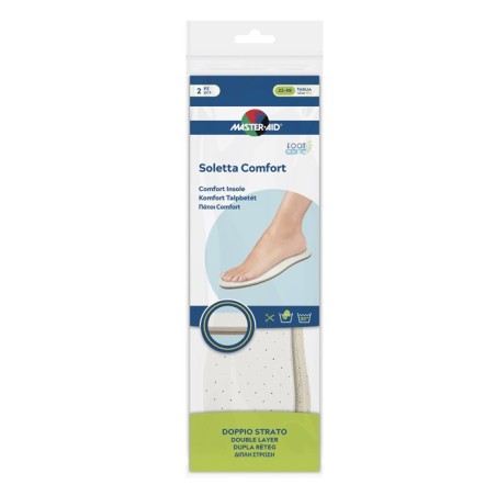 Master Aid Soletta Comfort doppio strato 2 pezzi taglia 22-46 ritagliabile Master Aid Soletta Comfort doppio strato 2 pezzi taglia 22-46 ritagliabile