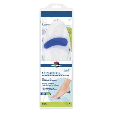Master Aid Soletta siliconica con elevazione metatarsale 2 pezzi taglia L 41/42 Master Aid Soletta siliconica con elevazione metatarsale 2 pezzi taglia L 41/42