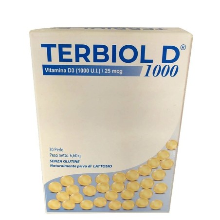 Terbiol D 1000 integratore per ossa e difese immunitarie 30 capsule soft gel Terbiol D 1000 integratore per ossa e difese immunitarie 30 capsule soft gel