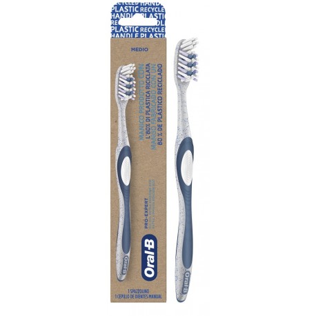 Oral B Eco Pro Expert Spazzolino manuale con manico in plastica riciclata 1 pezzo