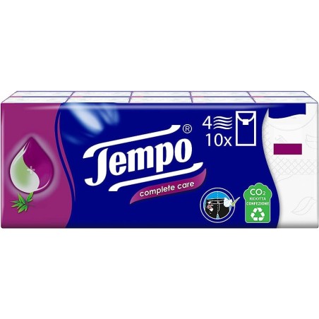 Tempo Complete Care fazzoletti lenitivi per raffreddore 10 x 9 pezzi Tempo Complete Care fazzoletti lenitivi per raffreddore 10 x 9 pezzi