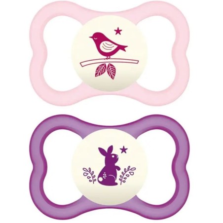 Mam Air Night 6 Mesi succhietto luminoso in silicone 2 pezzi rosa Mam Air Night 6 Mesi succhietto luminoso in silicone 2 pezzi rosa