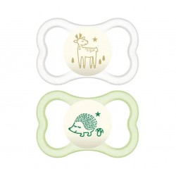 Mam Air Night Succhietto in silicone per bambini 16 mesi+ 2 pezzi colore neutro