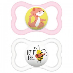 Mam Air Flow Succhietto in silicone 6mesi+ 2 pezzi rosa