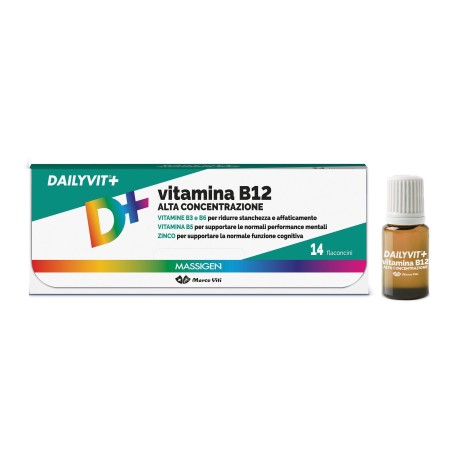 Dailyvit Vitamina B12 Alta concentrazione integratore ricostituente 14 flaconcini Dailyvit Vitamina B12 Alta concentrazione integratore ricostituente 14 flaconcini