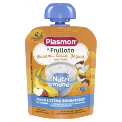 Plasmon Nutrimune il Frullato Banana, Cocco, Yogurt con Mela merenda per bambini 85 g