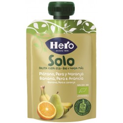 Hero Solo Frutta frullata 100% Banana, Pera e Arancia per bambini da 4 mesi 100 g