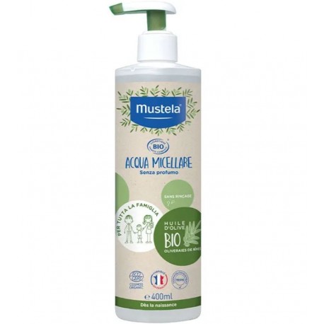 Mustela Acqua Micellare Bio senza profumo per tutta la famiglia senza risciacquo 400 ml