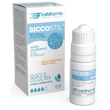Trebifarma Siccostil Total Gocce oculari per cani gatti cavalli conigli 10 ml Trebifarma Siccostil Total Gocce oculari per cani gatti cavalli conigli 10 ml