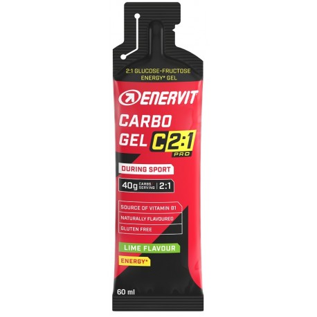 Enervit Carbo Gel C2:1PRO Lime a base di maltodestrine e fruttosio per sportivi 60 ml