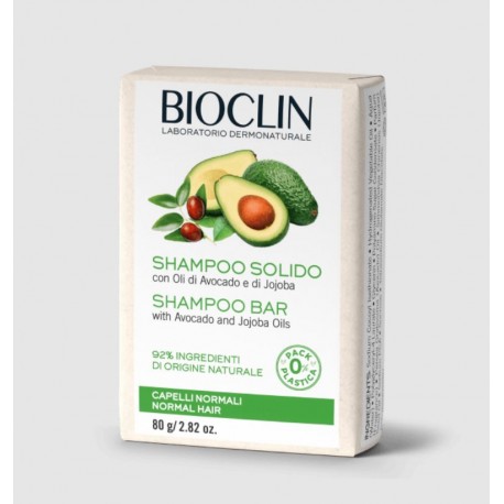 Bioclin Shampoo solido naturale per capelli normali con olio di avocado e jojoba 80 g