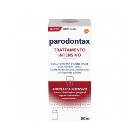 Parodontax Collutorio trattamento intensivo con clorexidina 0,2% antibatterico 300 ml Parodontax Collutorio trattamento intensivo con clorexidina 0,2% antibatterico 300 ml