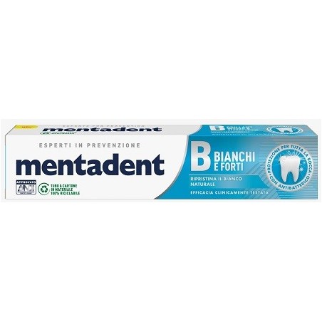 Mentadent Bianchi e Forti dentifricio ripristina il bianco naturale dei denti 75 ml Mentadent Bianchi e Forti dentifricio ripristina il bianco naturale dei denti 75 ml