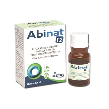 Abinat12 integratore di fermenti lattici probiotici flaconcino con contagocce 8 ml