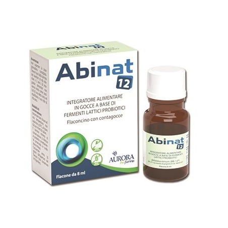 Abinat12 integratore di fermenti lattici probiotici flaconcino con contagocce 8 ml Abinat12 integratore di fermenti lattici probiotici flaconcino con contagocce 8 ml