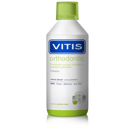 Dentaid Vitis Orthodontic Collutorio senza alcol per apparecchi ortodontici 500 ml