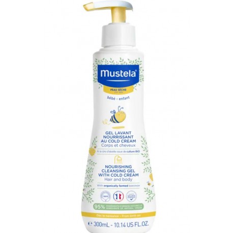 Mustela Gel detergente Nutriente con Cold Cream corpo e capelli dalla nascita 300 ml