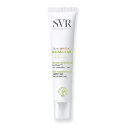 SVR Sebiaclear SPF50 - Crema protezione solare opacizzante e anti imperfezioni 40 ml
