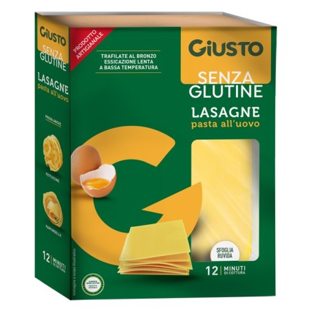 Giusto Senza Glutine Lasagne Pasta all'uovo 250g Giusto Senza Glutine Lasagne Pasta all'uovo 250g
