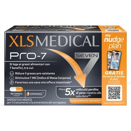 XLS Medical Pro 7 per dimagrire e ridurre l'assorbimento dei grassi 180 capsule XLS Medical Pro 7 per dimagrire e ridurre l'assorbimento dei grassi 180 capsule