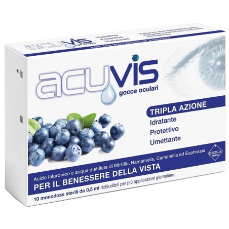Euritalia Pharma Gocce Oculari Acuvis 10 Flaconcini 0,5 Ml Euritalia Pharma Gocce Oculari Acuvis 10 Flaconcini 0,5 Ml