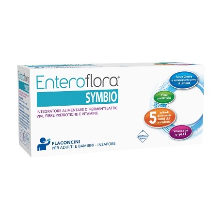 Enteroflora Symbio integratore di fermenti, fibre e vitamine 10 flaconcini 10 ml