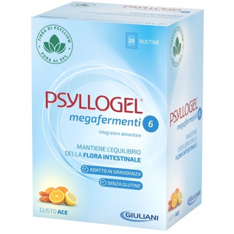 Giuliani Psyllogel Megafermenti 6 integratore per flora intestinale gusto Ace 20 bustine