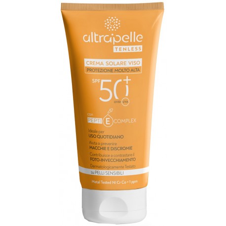 Altrapelle Tenless Crema Solare Viso SPF50+ uso quotidiano antimacchie 50 ml