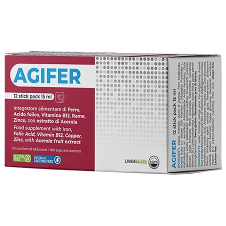 Agips Farmaceutici Agifer Integratore di Ferro, Vitamine e Minerali 12 stick 15 ml Agips Farmaceutici Agifer Integratore di Ferro, Vitamine e Minerali 12 stick 15 ml