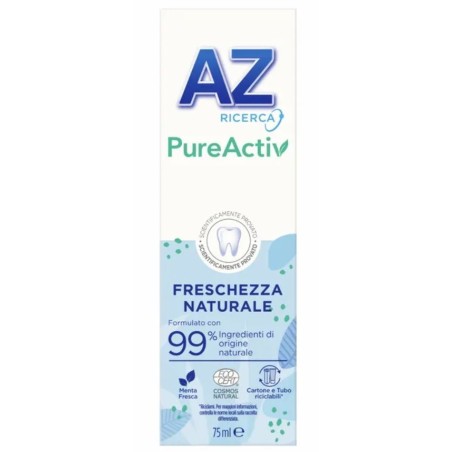 AZ Dentifricio PureActiv Freschezza Naturale dentifricio con 99% di ingredienti naturali 75 ml AZ Dentifricio PureActiv Freschezza Naturale dentifricio con 99% di ingredienti naturali 75 ml