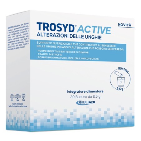 Trosyd Active integratore per le alterazioni delle unghie 30 bustine Trosyd Active integratore per le alterazioni delle unghie 30 bustine