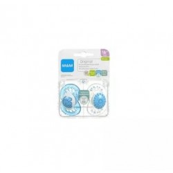 Mam Night Astro succhietto luminoso in silicone colore neutro 16+ mesi 2 pezzi