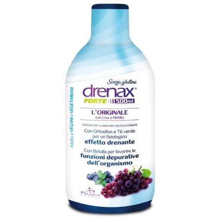 Drenax Forte L'originale con Uva e Mirtillo integratore drenante con estratti vegetali 500 ml Drenax Forte L'originale con Uva e Mirtillo integratore drenante con estratti vegetali 500 ml