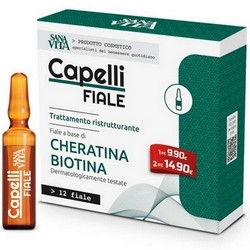 Sanavita Capelli fiale con cheratina e biotina ristrutturante per capelli 12 fiale