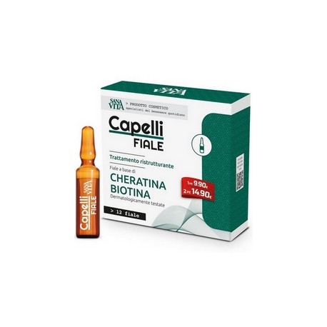 Sanavita Capelli fiale con cheratina e biotina ristrutturante per capelli 12 fiale